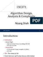 CSC373 Algorithm Design, Analysis & Complexity Nisarg Shah
