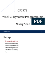CSC373 Week 3: Dynamic Programming Nisarg Shah