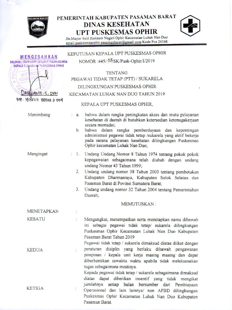 SK Magang 2019 Ophir | PDF