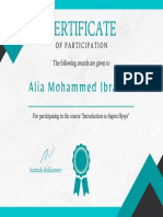 Certificate: Alia Mohammed Ibrahim