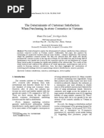 The Determinants of Customer Satisfaction When Purchasing In-Store Cosmetics in Vietnam