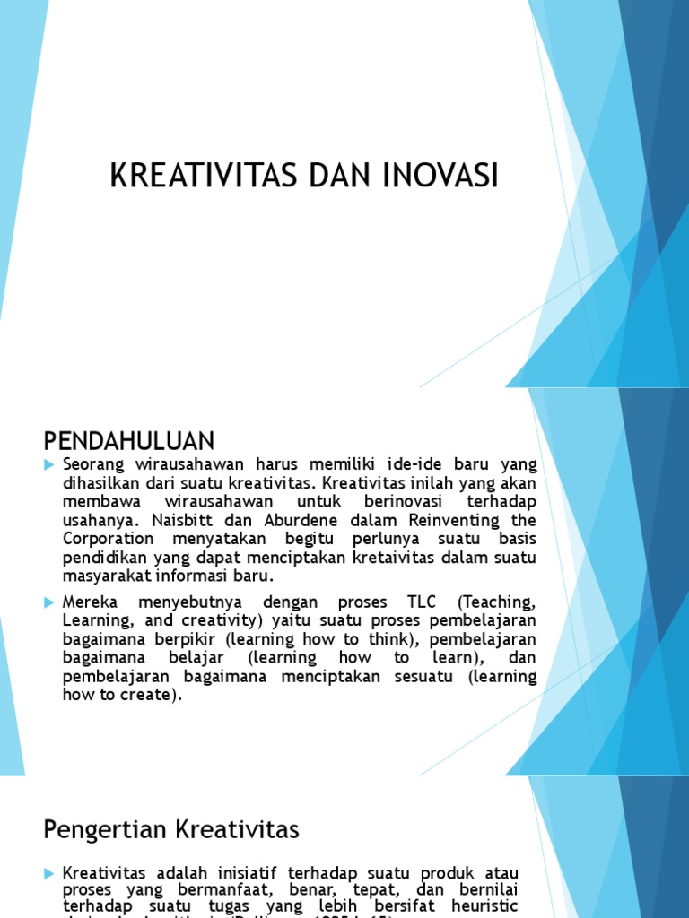 Kreativitas dan Inovasi dalam Kewirausahaan | PDF