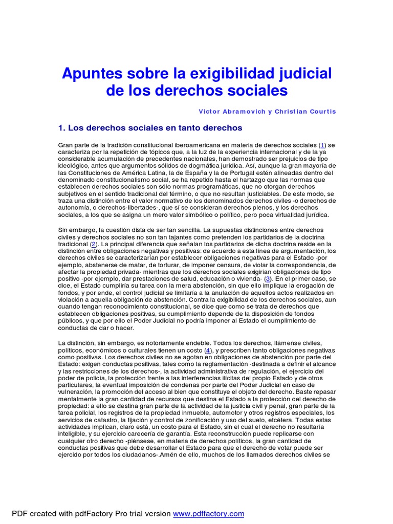 Abramovich y Courtis - Apuntes Sobre La Exigibilidad de Los Derechos