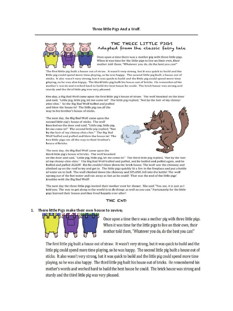 Three Little Pigs and A Wolf PDF