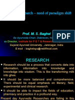 Prof. M. S. Bhagel Ayurvedic Research - Need of Paradigm Shift