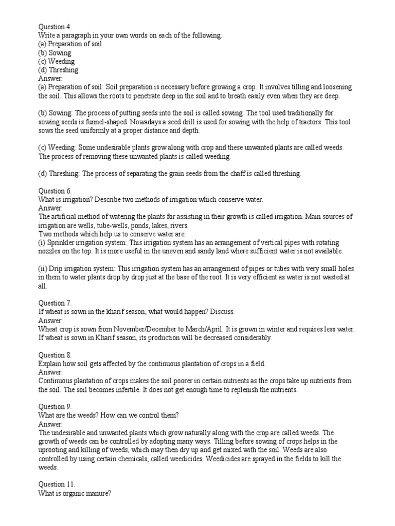 Class 8 science ch1 pdf weed soil