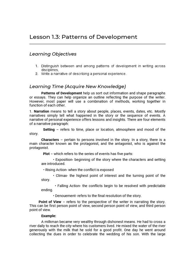 Lesson 1.3 Patterns of Development - 20230408 - 064141 | PDF ...