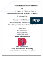 A Study on Impact of E-Learning Apps on Teenager’s Behavior With Reference To BYJU’s in Lucknow City