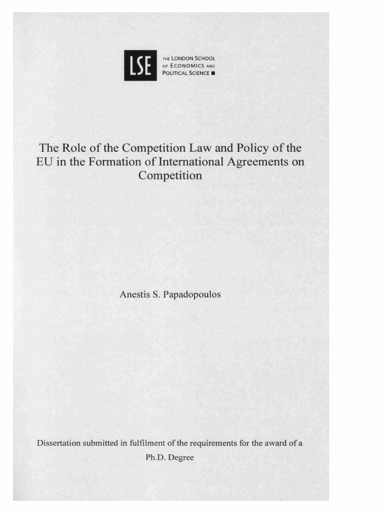 The Role o F The Competition Law and Policy o F | PDF | Competition Law ...