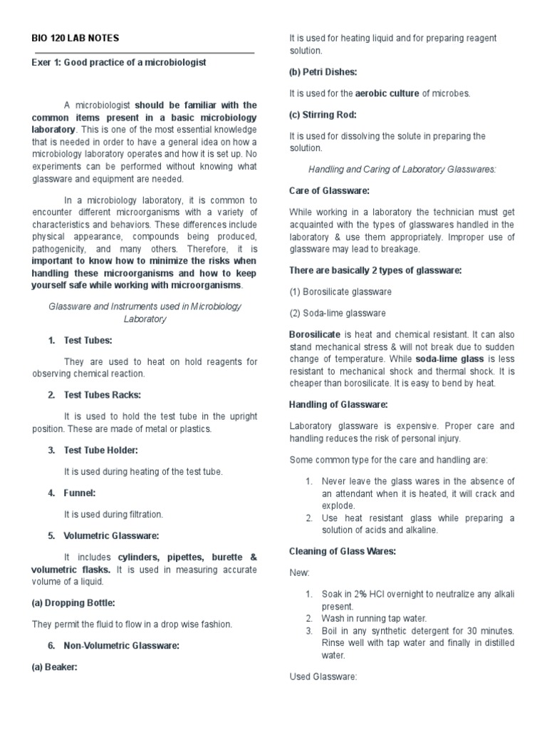 Bio 120 Lab Notes | PDF