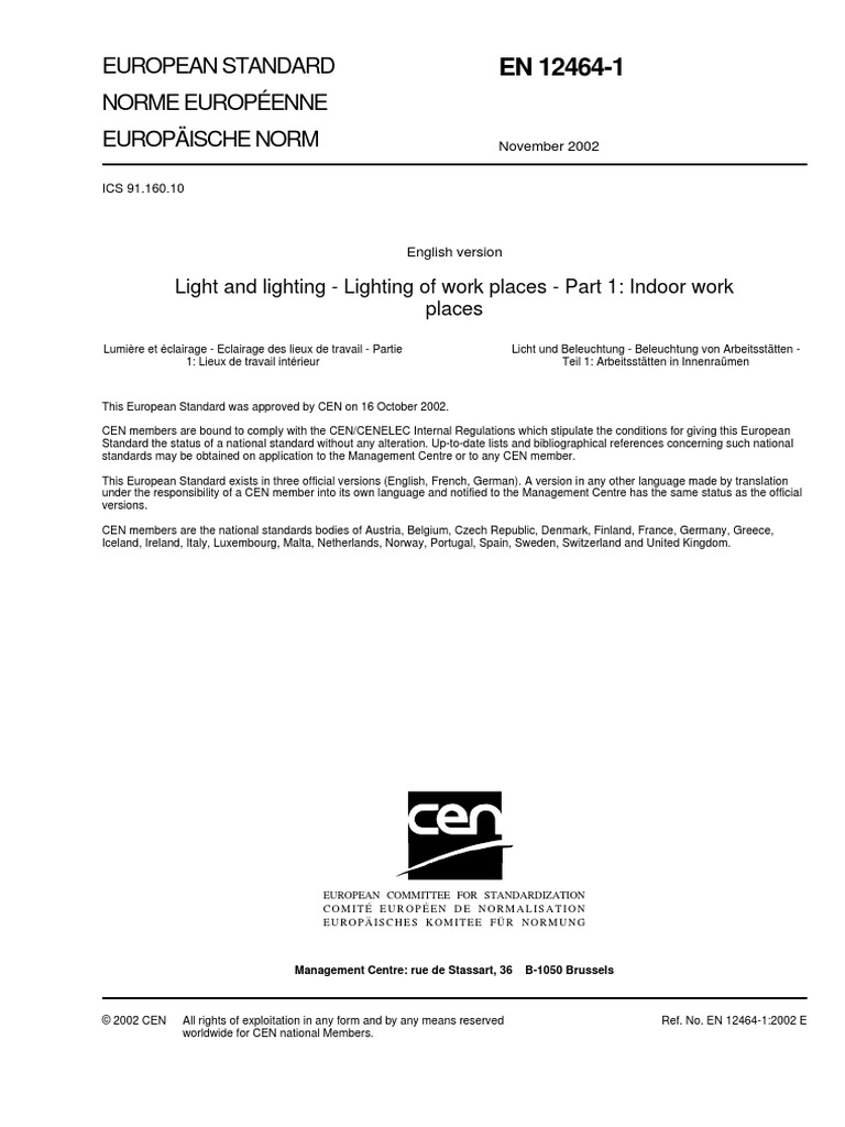 En 12464-1 | PDF | Glasses | Secondary Sector Of The Economy