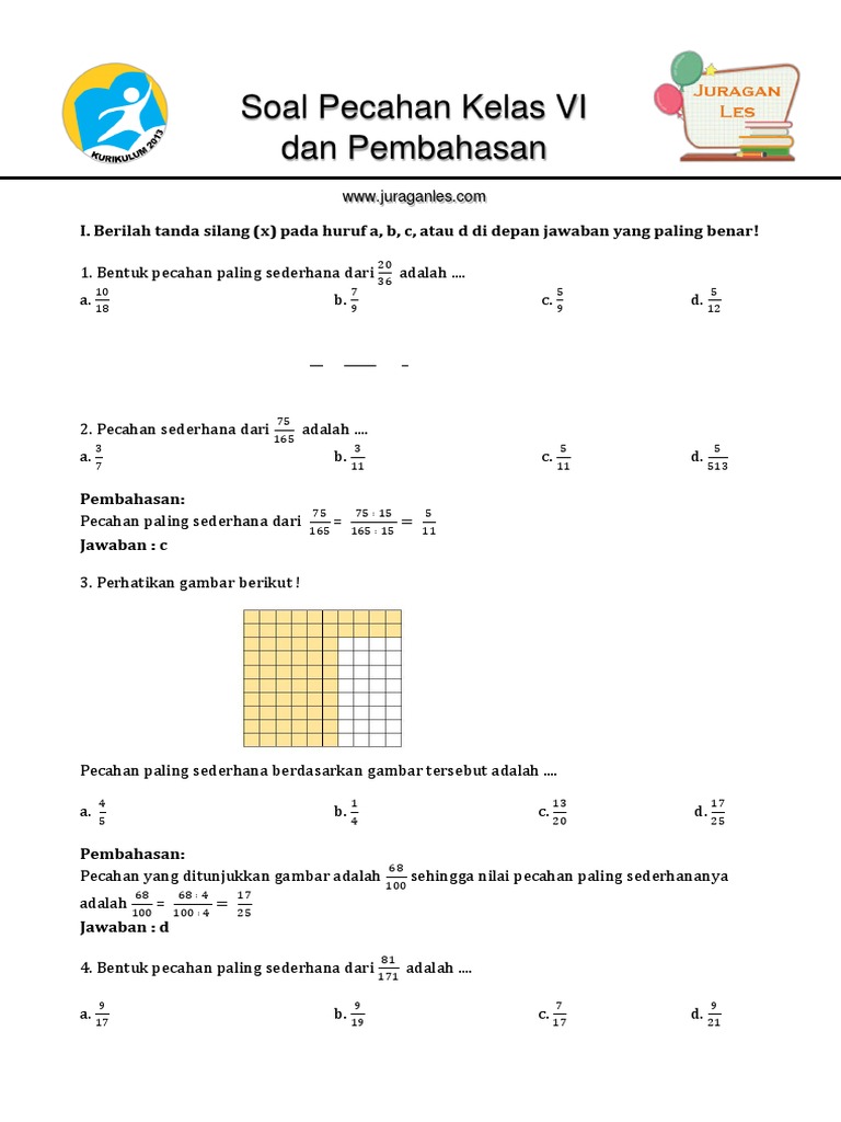 Soal Pecahan dan Desimal Kelas 6 | PDF
