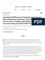 Age-Related Differences in Nasopharyngeal Severe Acute Respiratory Syndrome Coronavirus 2