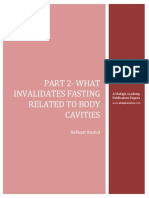 What Invalidates Fasting Related To Bodily Cavities - in Light of