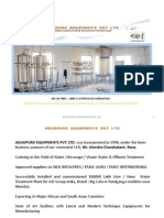 AGUAPURO EQUIPMENTS PVT.LTD. Water Treatment Solutions