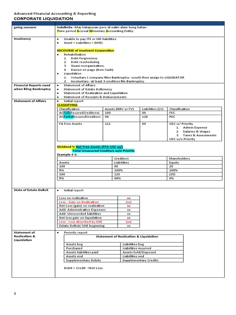 Corporate Liquidation Accounting Guide | PDF | Financial Accounting ...