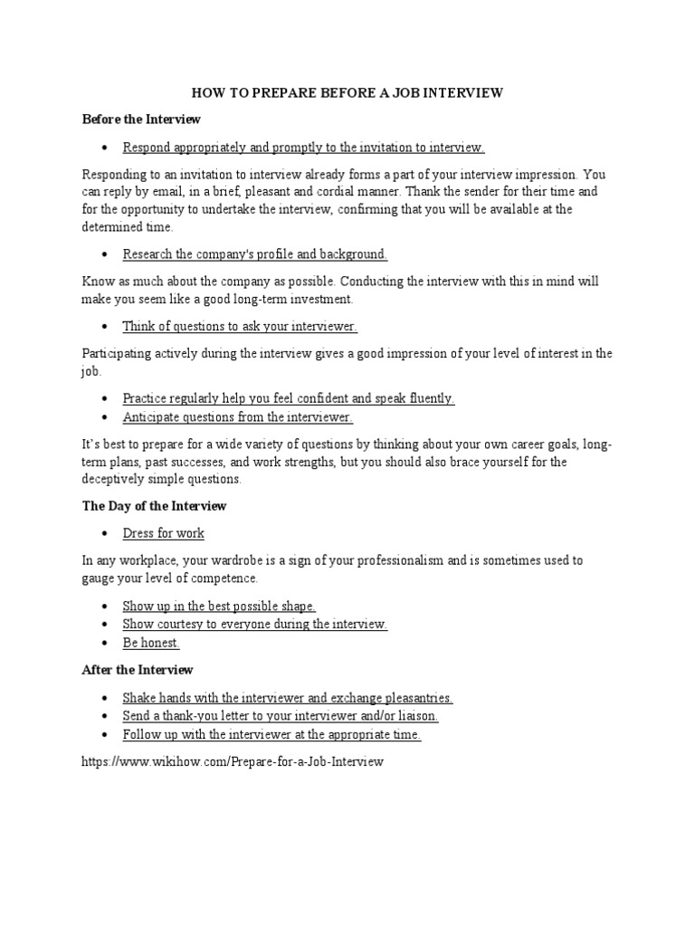 Job Interview Preparation Guide | PDF