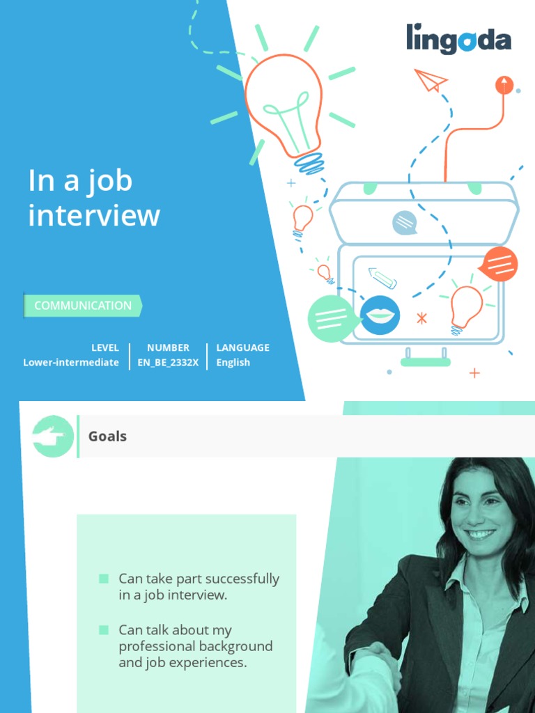 Job Interview Lesson PDF Cognitive Science Linguistics