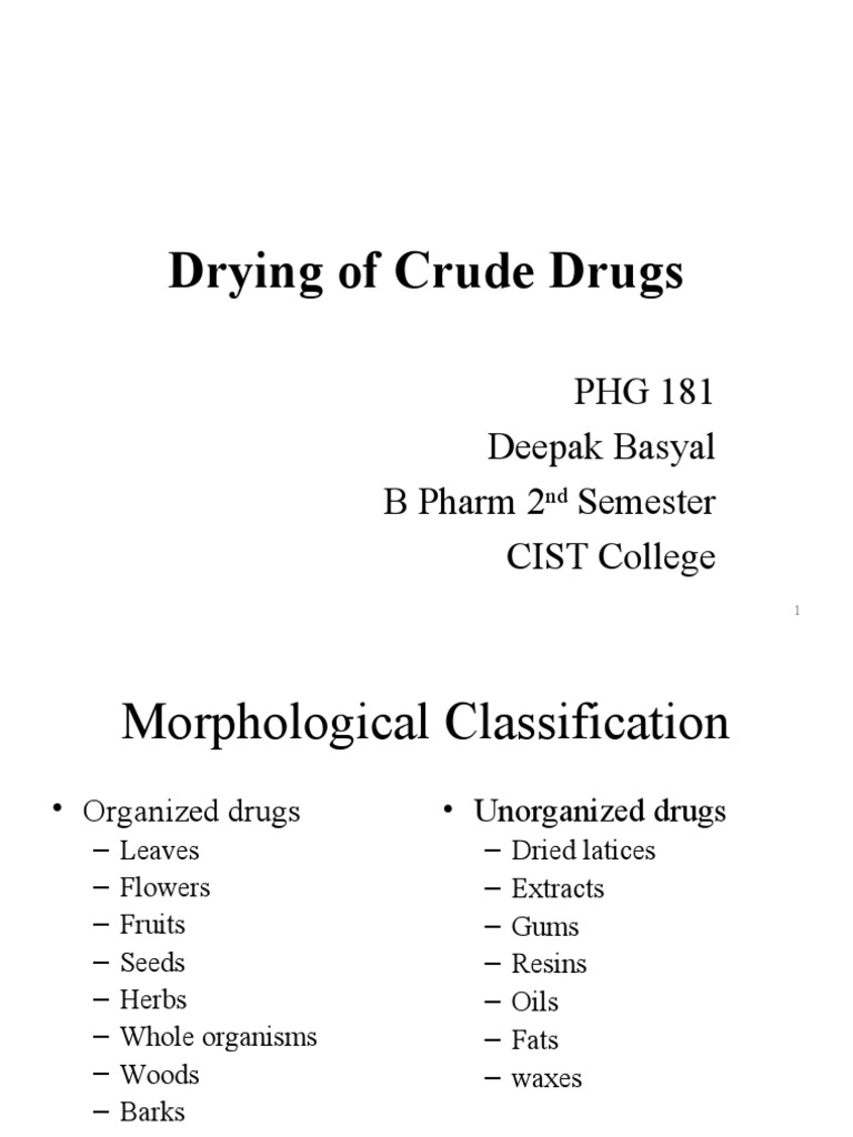 Drying Methods for Crude Drugs | PDF | Plants | Soil