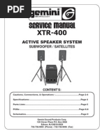 Download Gemini - Active Speaker XTR-400 - Service Manual by api-3711045 SN6701150 doc pdf