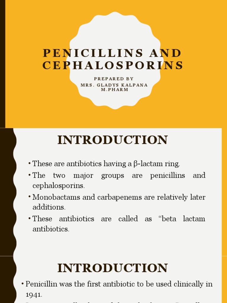 Penicillins and Cephalosporins Overview | PDF | Penicillin | Beta Lactamase