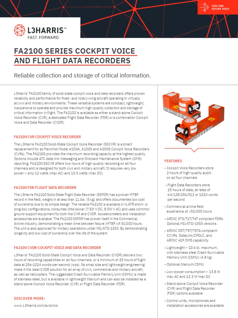 FA2100 Cockpit Voice & Data Recorders | PDF