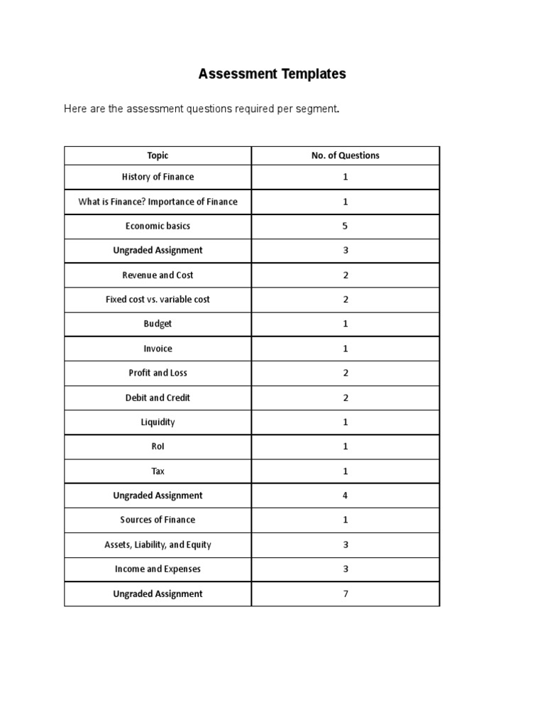 Assessment Template PDF