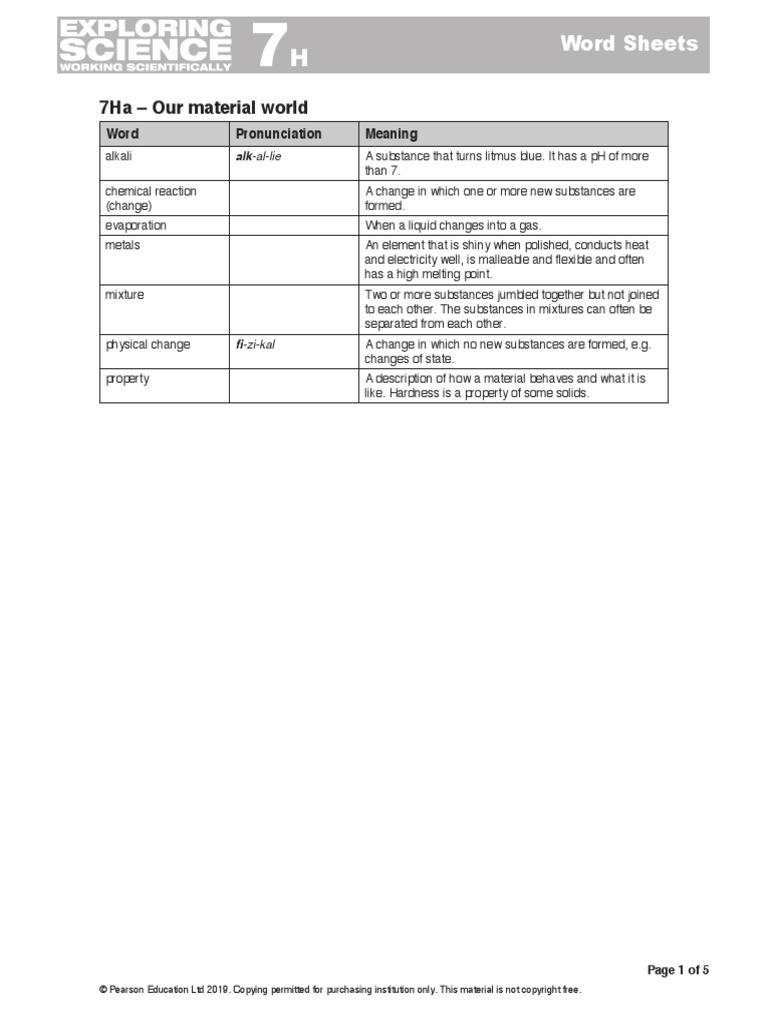 7h-Word Sheet | PDF