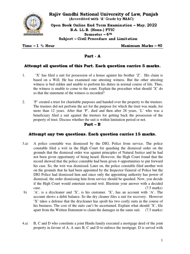 Rajiv Gandhi National University Of Law Fees