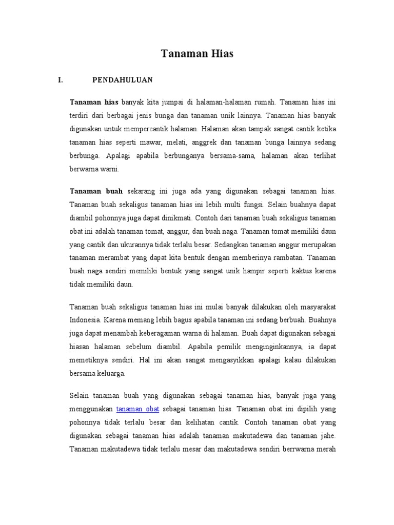 Makalah Tanaman Hias Cepet Makalah Tanaman Hias Cepet