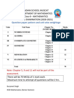 Blue Print - CLASS 9 - Mathematics - Final Examinations - (2020-2021)