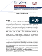 Gastaldo - 2020 - REFLEXÃO SOBRE OS LIMITES DA RACIONALIDADE TÉCNICA NAFORMAÇÃO DO PROFESSOR