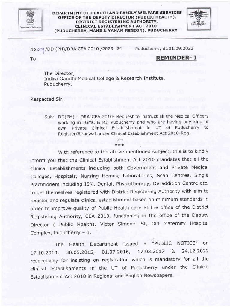 IGMC Request Letter - CEA | PDF | Health Care | Welfare State