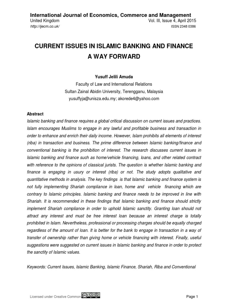 Current Issues in Islamic Banking Jordan | PDF | Islamic Banking And ...