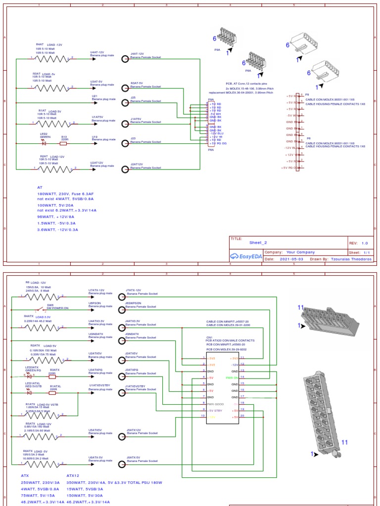 Schematic_LAB_ Cabels for Psu Load_2021!05!05 | PDF