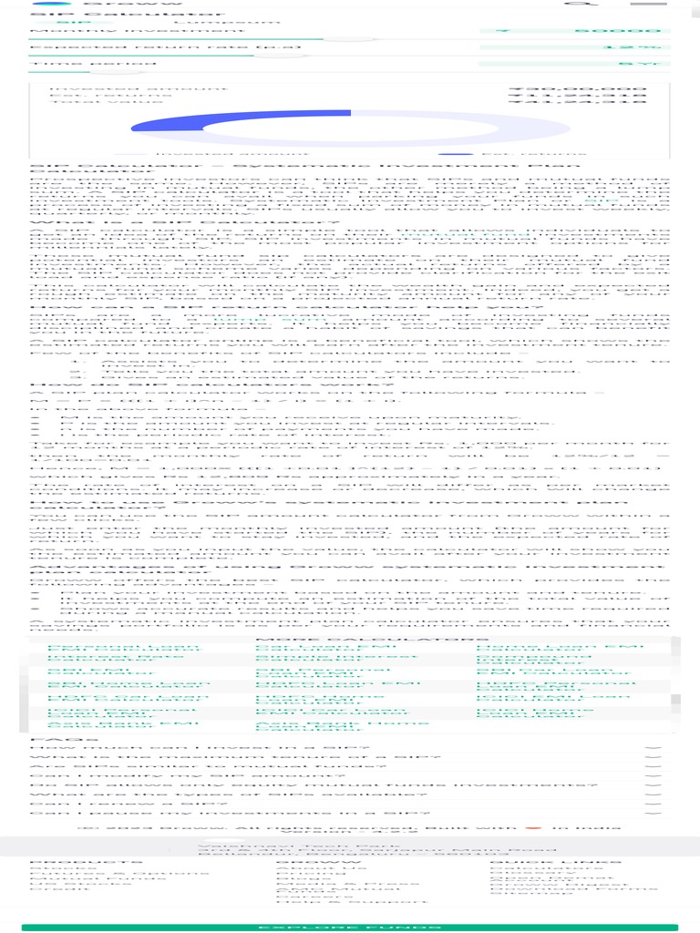 Sip Calculator Systematic Investment Plan Calcu Pdf Investing