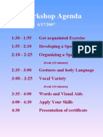 Workshop Agenda: 2:10 - 2:25 Organizing A Speech