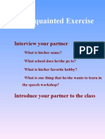 Get-Acquainted Exercise: Interview Your Partner