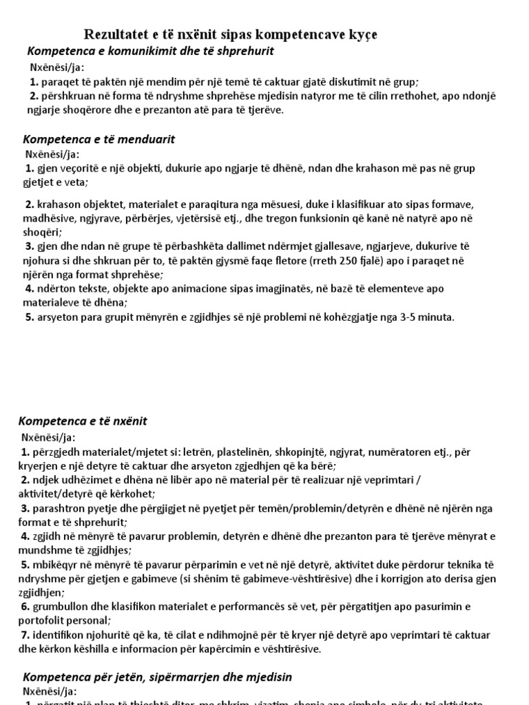 Dituri Natyre Kompetencat | PDF