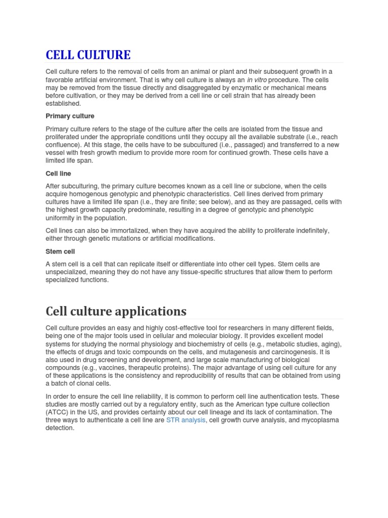 Cell Culture PDF Trypsin Cell Culture