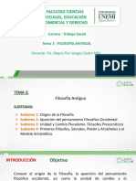 Facultad Ciencias Sociales, Educación Comercial Y Derecho: Carrera: Trabajo Social Tema 2: Filosofía Antigua