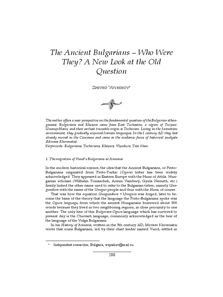 The Ancient Bulgarians Who Were They A N | PDF | History