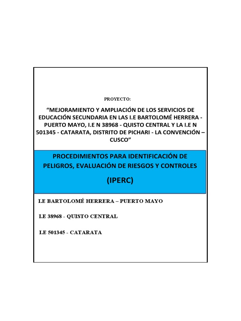 CSA-PA-001 PROCEDIMIENTO DE IDENTIFICACION DE PELIGROS, EVALUACION DE ...