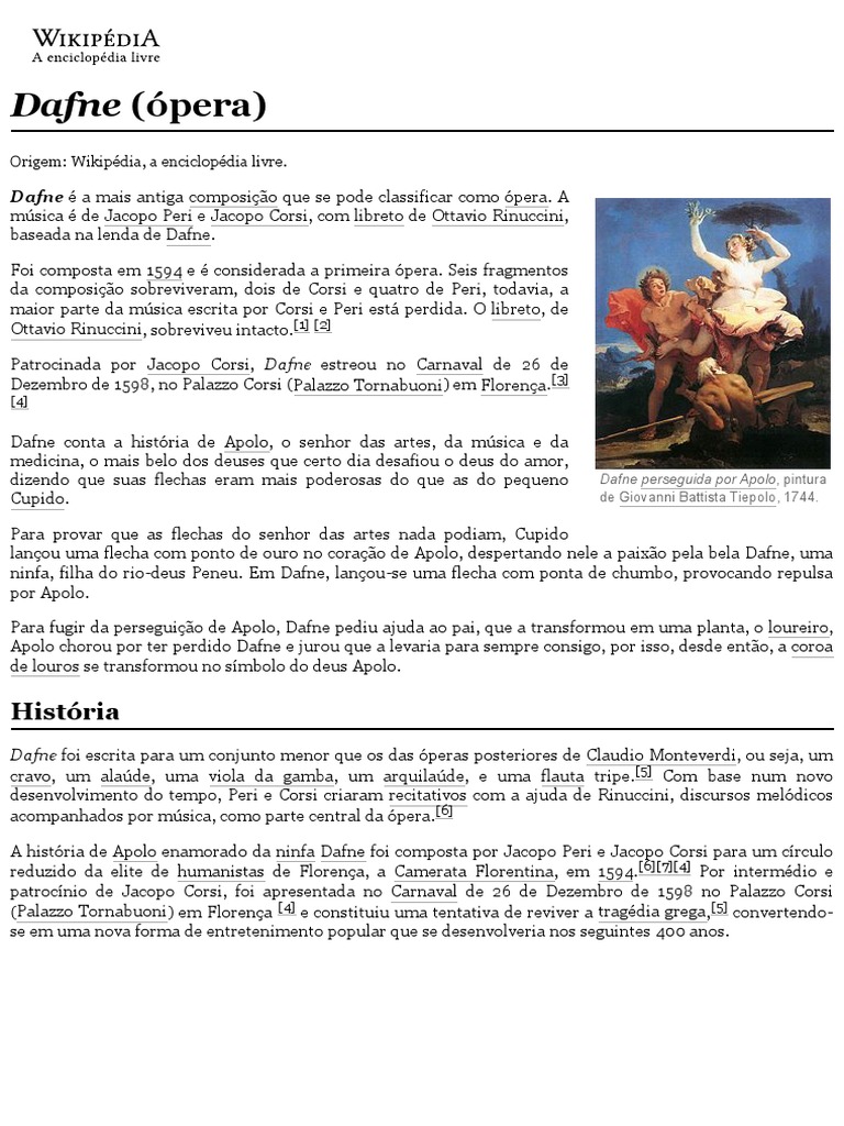 Dafne (Ópera) | PDF