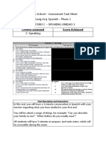 Criterio C - Speaking Task Sheet