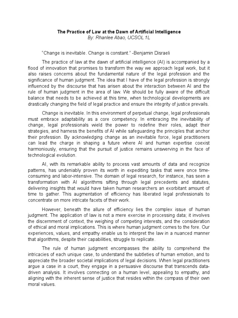 Embracing AI in Legal Practice | PDF | Artificial Intelligence ...