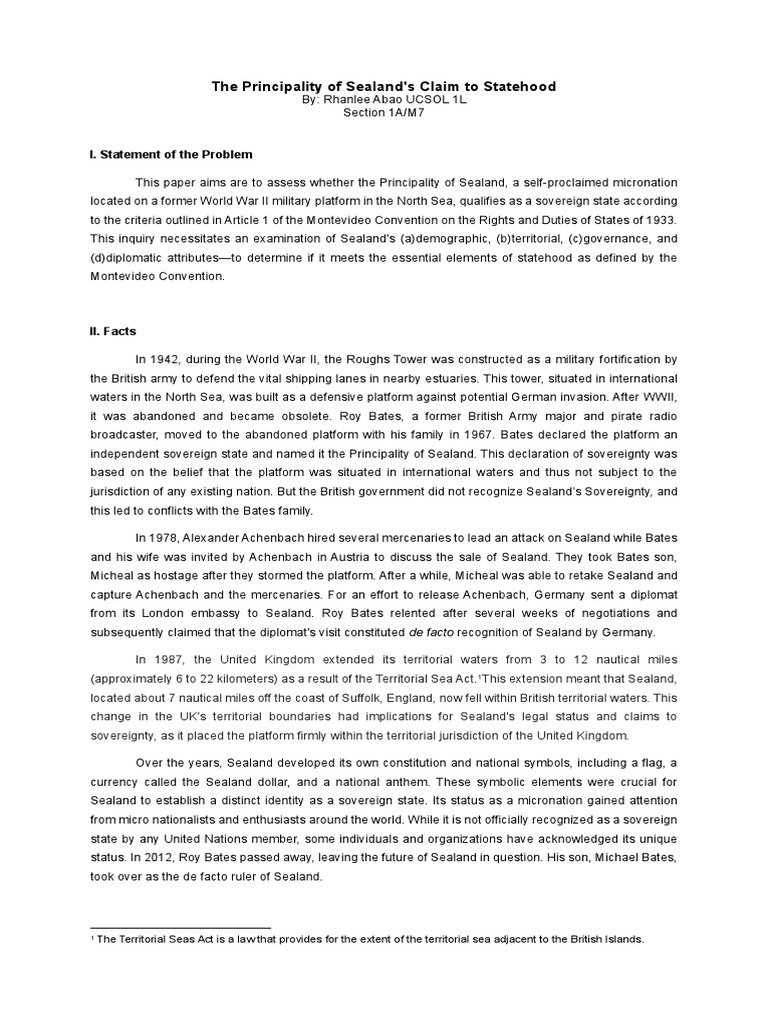 The Principality of Sealand PDF