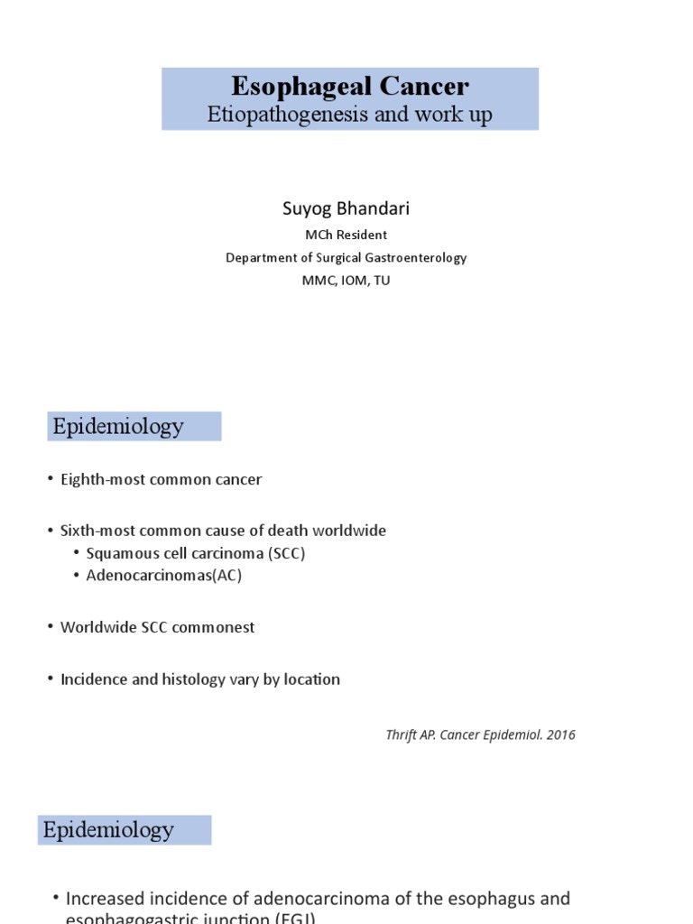 Esophageal Cancer Suyog | PDF | Esophageal Cancer | Esophagus