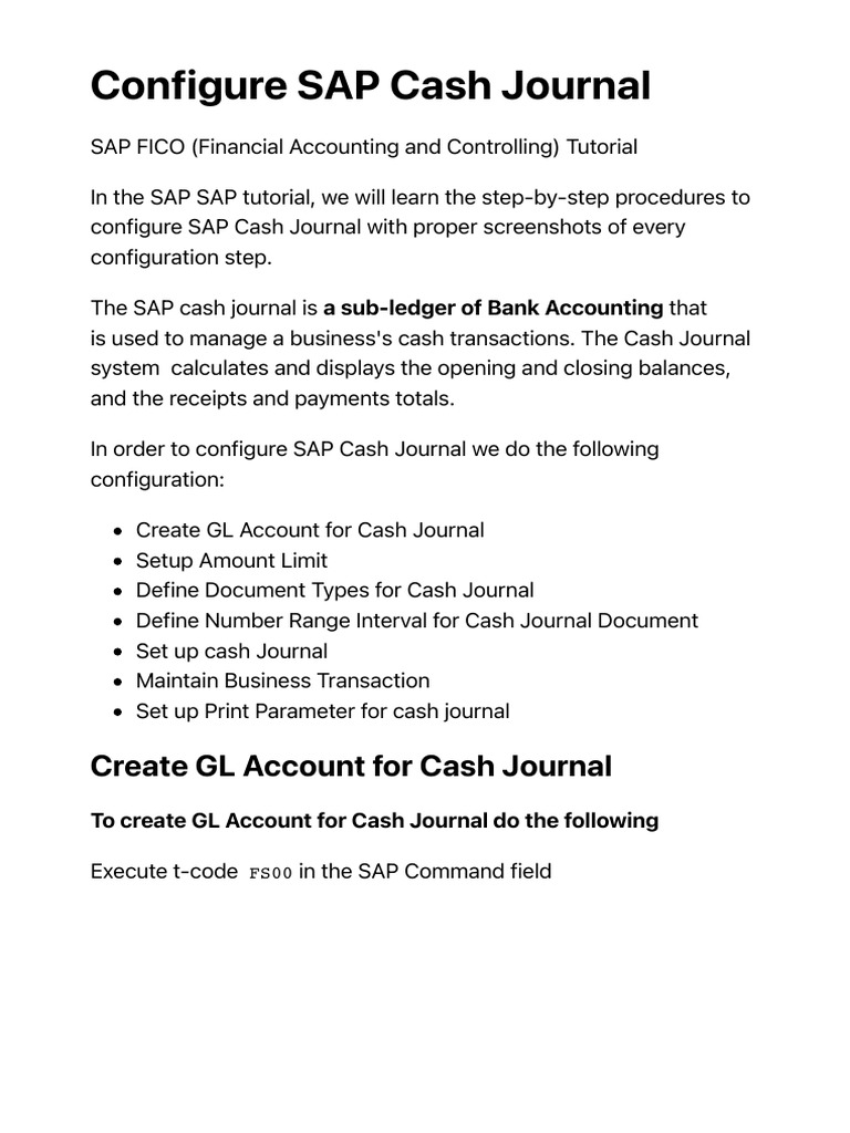 Configure SAP Cash Journal PDF
