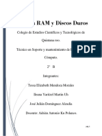 Memoria Ram y Disco Duros